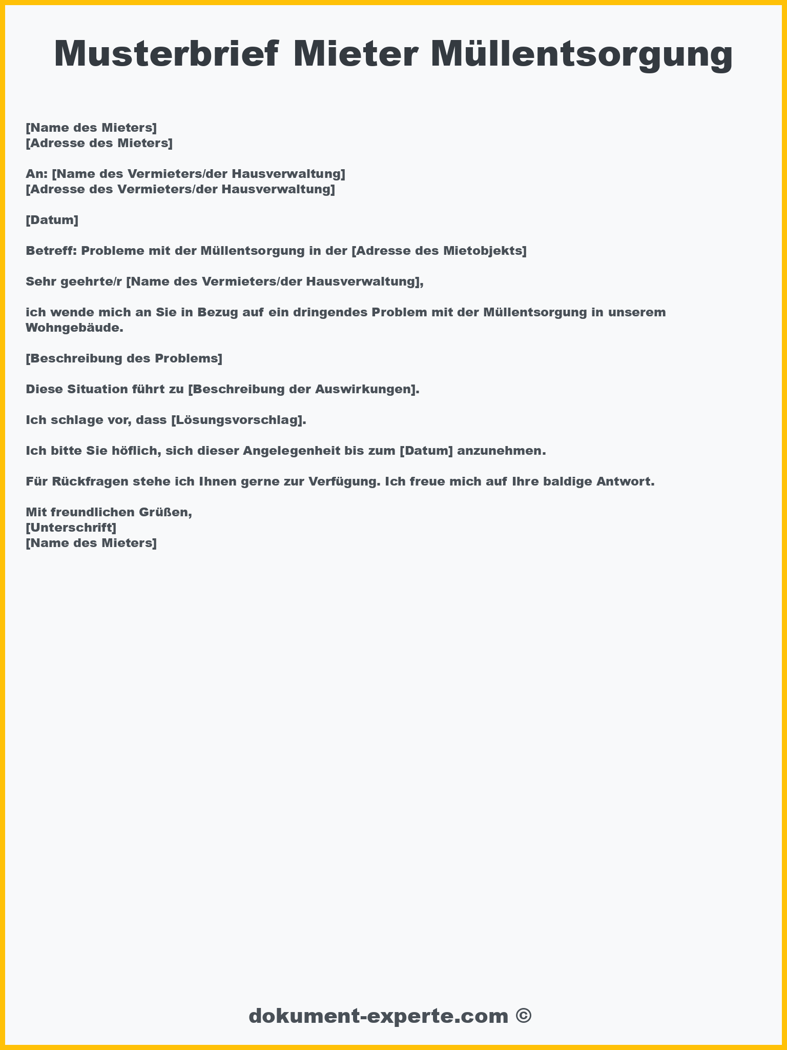 Musterbrief Mieter